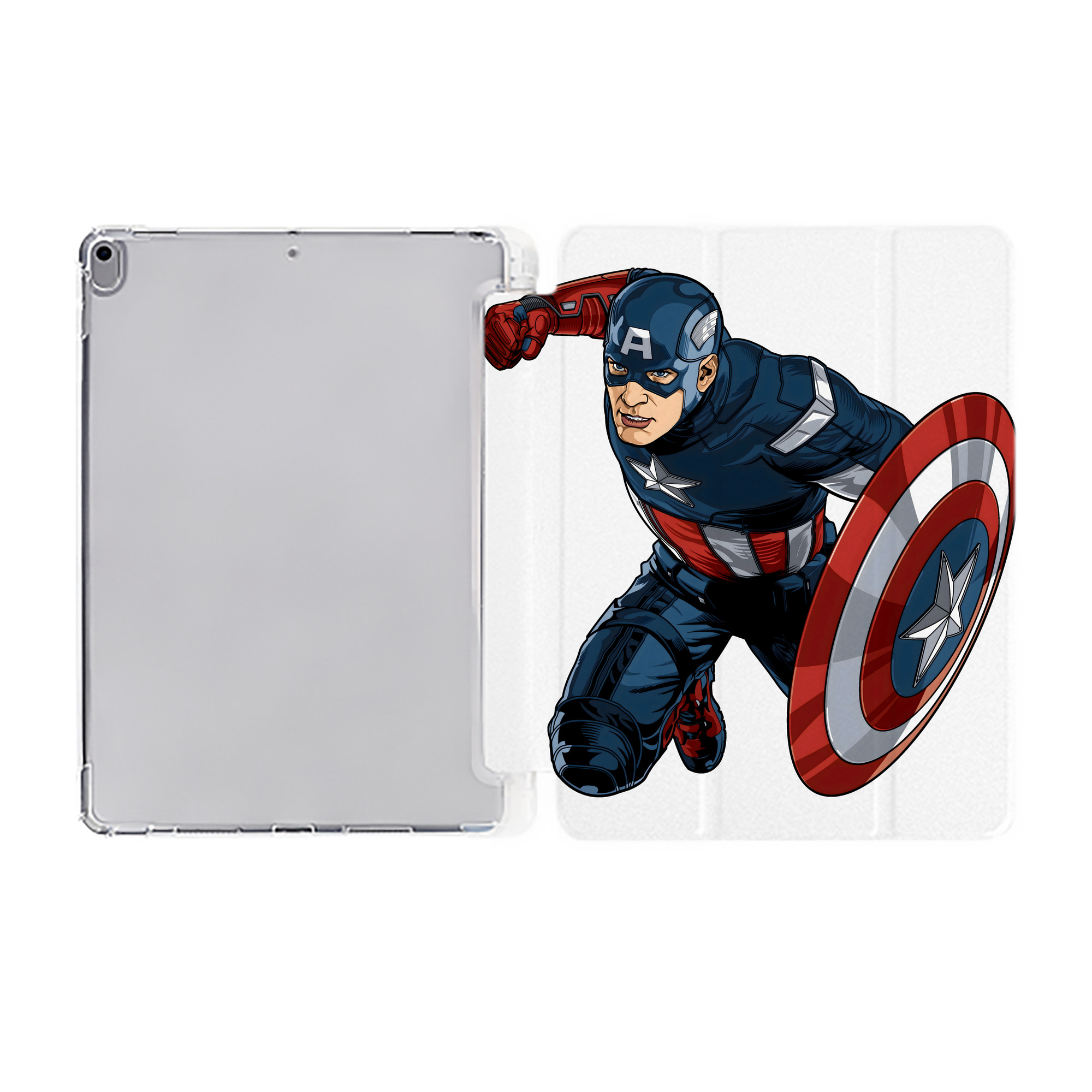 （画像用） アベンジャーズ The Avengers IPad ケース ペン収納付き 三つ折りスタンド PUレザー×シリコン 対応機種9.5/10.5/10.9インチ